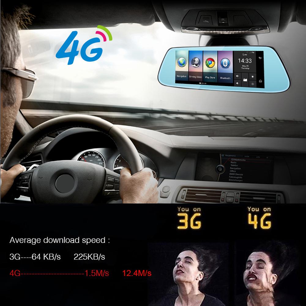 8" 4G Car Rear View Mirror DVR Camera Android 5.1 GPS Bluetooth Wifi Camcorder Dual Lens Automobile Video Recorder Dash Cam