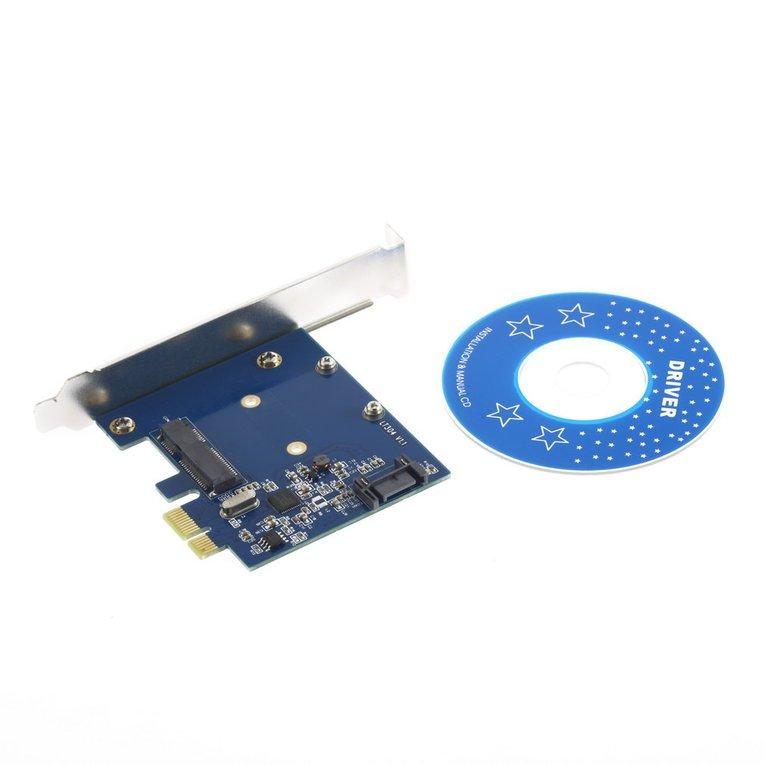 PCI-E PCIe to mSATA SSD+SATA3.0 Combo Extender Adapter PCI-E toSATAIII Card