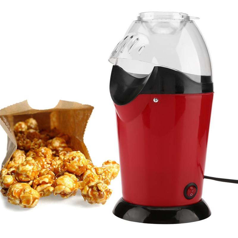 Portable Electric Popcorn Maker Home Round/Square Hot Air Popcorn Making Machine Kitchen Desktop Mini DIY Corn Maker 1200W Gifts