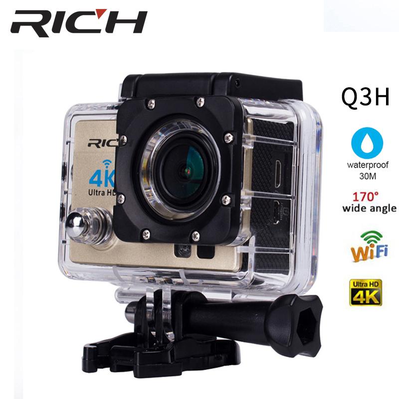 RICH 4K Action Camera SJ Original 8000 R Remote WiFi 2.0 LCD 170D Len Helmet Cam Underwater go Waterproof pro Camcorder 1080P(blue - standard)