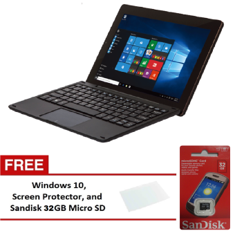 Nextbook 10.1 2-in-1 Detachable Tablet PC with Free Windows 10 OS Screen Protector Sandisk 32GB Micro SDHC