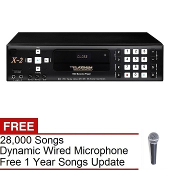 The Platinum X-2 HDD Karaoke Player with (Black) with FREE 17000 Songs and Dynamic Wired Microphone