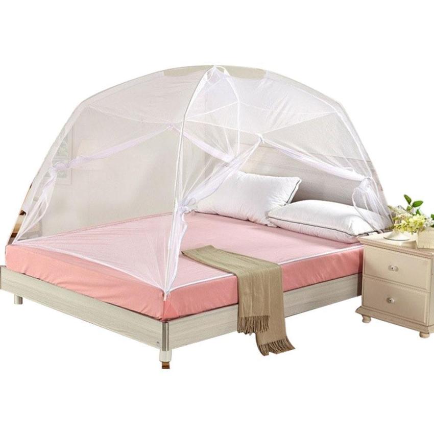 BUYINCOINS New Dome Elegent Polyester Fabric Bed Netting Canopy
