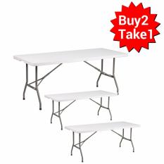Primetime 6 Ft Rectangular Fold In Half Multi Purpose Folding Plastic Table Pure White Buy 2 Take 1 Primetime 6 Ft Rectangular Fold In Half Multi Purpose Folding Plastic Table Pure White Buy 2 Take 1
