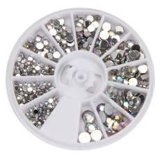 Round 3D Acrylic Nail Art Gems Crystal Rhinestones DIY Decoration Wheel - intl Philippines