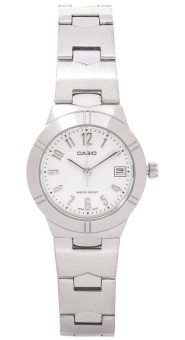 Casio Womens Silver Stainless Steel Band Watch LTP-1241D-7A2DF