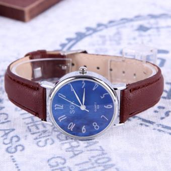 #299 Leisure Business Leather Strap Women Unisex Factory WristwatchClassical Fashion Watch (Brown) June 2018 - 3 #299 Leisure Business Leather Strap Women Unisex Factory WristwatchClassical Fashion Watch (Brown) - 3