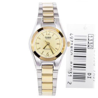 Casio Womens Stainless Steel Silver wih Gold Strap Watch LTP-1253SG-9ADF