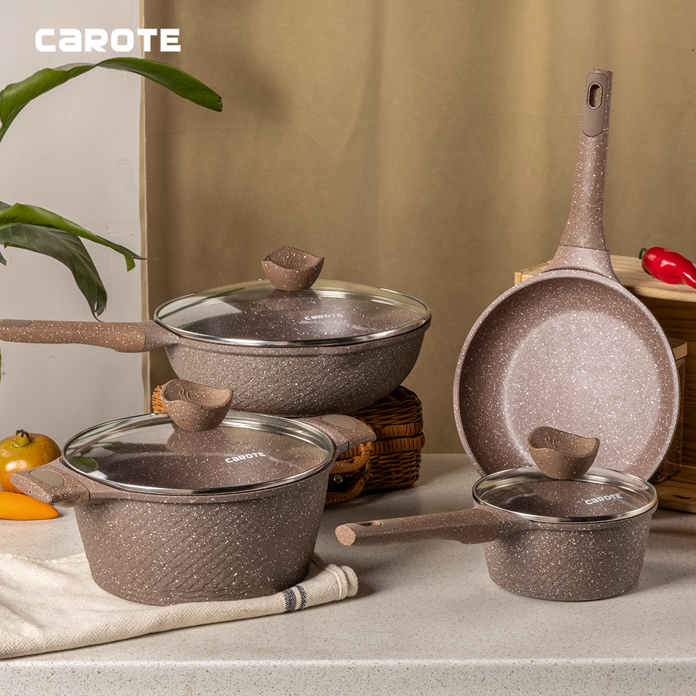 Carote Non Stick Granite Kitchen Wear Cookware Set 4 Pieces Kaldero Pot