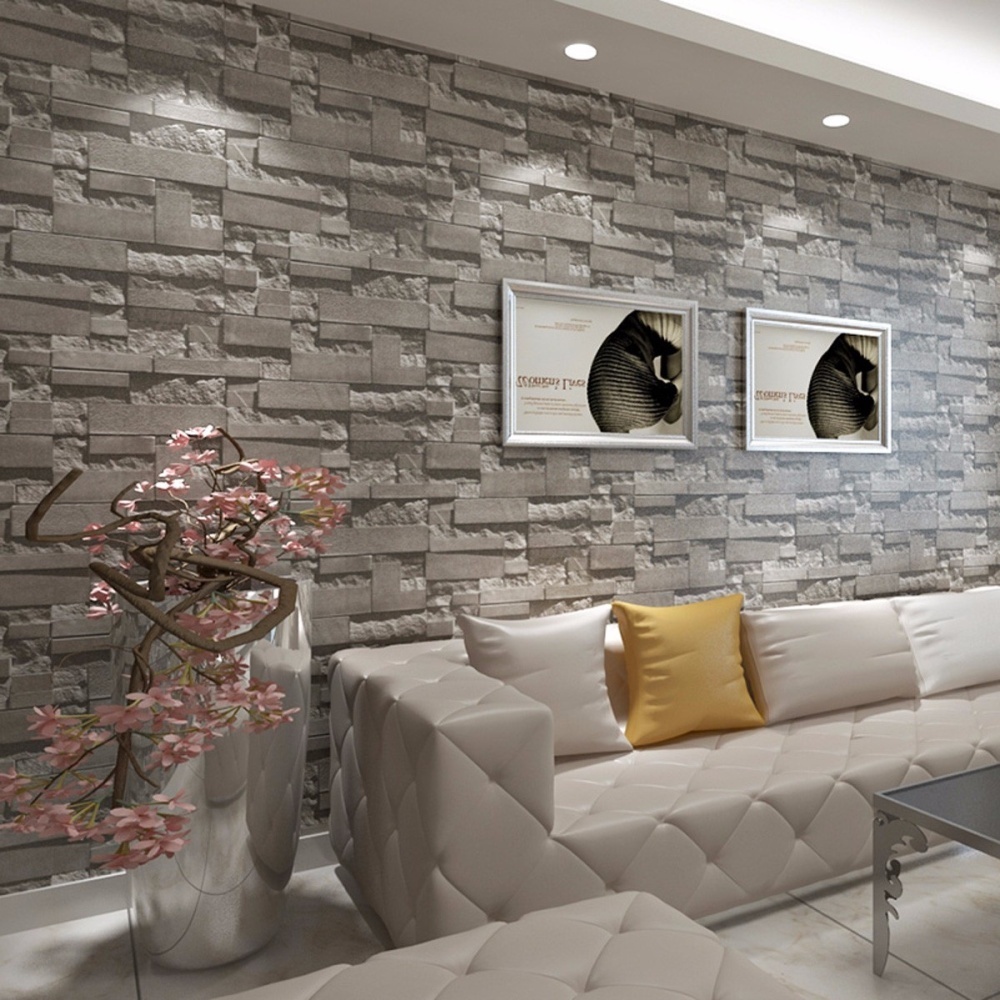 10m 3d Embossed Non Woven Brick Wallpaper Wall Paper Rolls Living Room Bedroom Intl