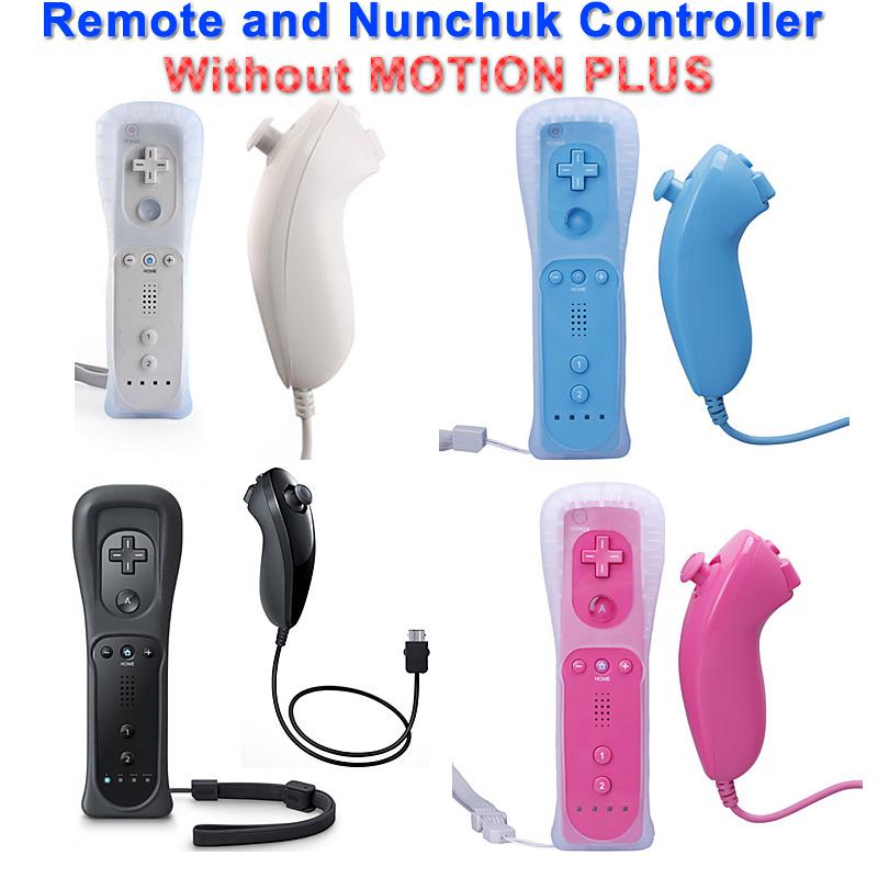 J60EX Remote and Nunchuk Controller Game Controller with Protective Silicone Case for Wii 4 Colors without Retail package