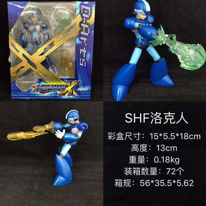 【SHF Rockman joint dapat digerakkan】Tempat mainan puisi lucu edisi terbatas versi komik SHF Rockman model tangan bergerak biru