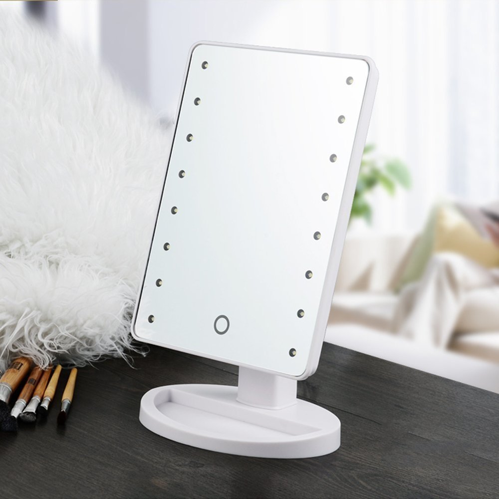 Xr 1608 Make Up Vanity Illuminated Desktop Table Makeup Stand Large Vanity Mirror With Lights 3x Led Lighted