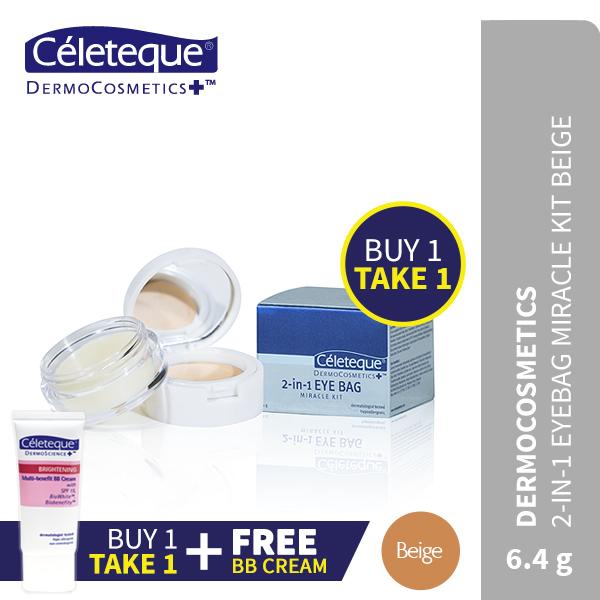 BUY 1 TAKE 1 Céleteque Dermocosmetics 2-in-1 Eyebag Miracle Kit (Beige) Philippines