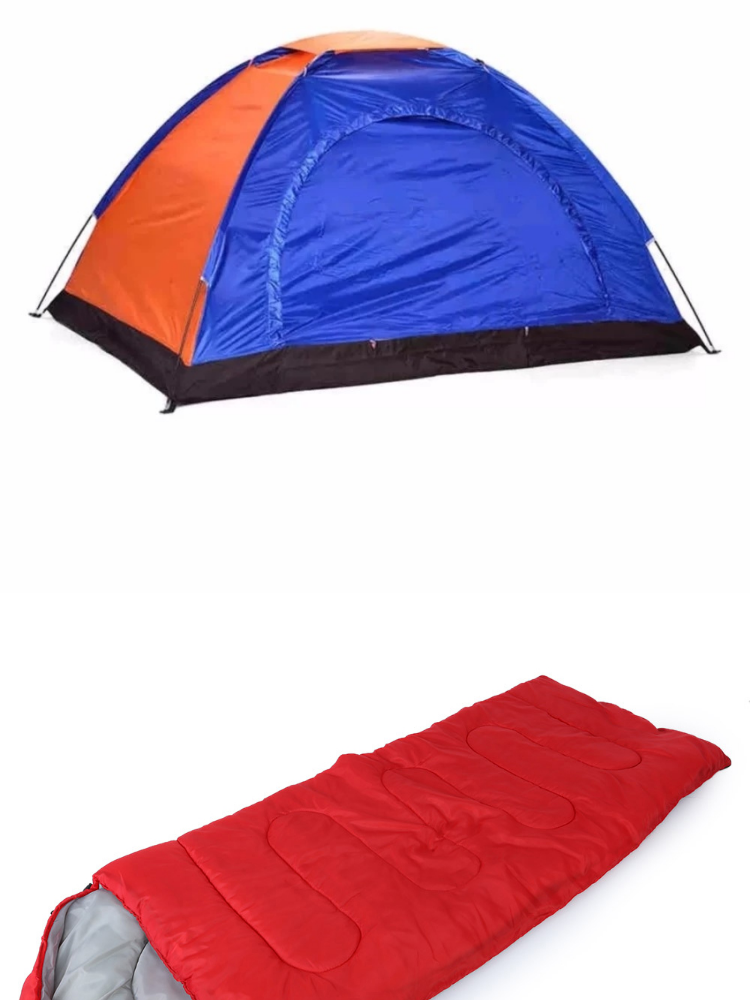 camping tents and sleeping bags