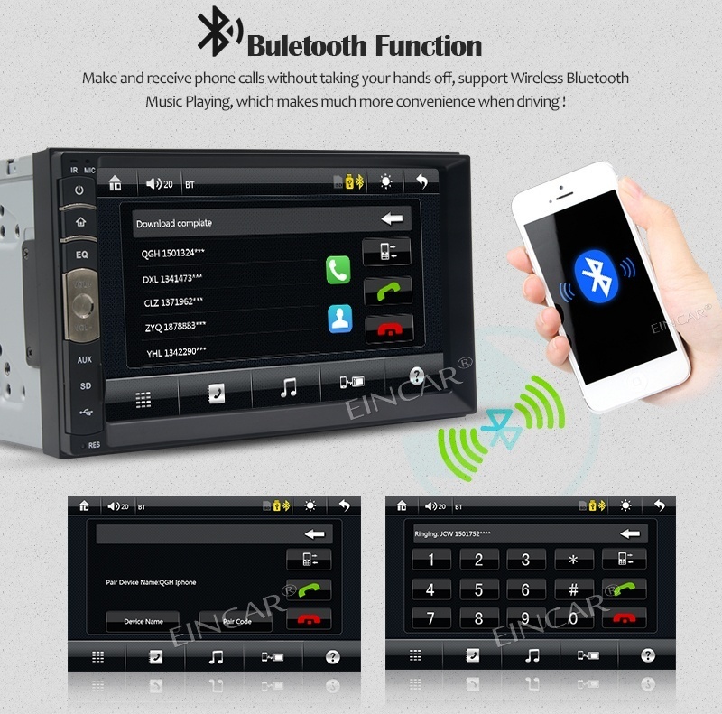 7/" HD MP3 MP5 Player Bluetooth FM Radio USB+GPS Navigation with Remote Control