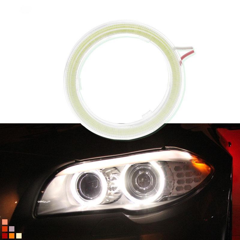 Ngôi Nhà Lớn 60/70/80/90/100/110/120 Mm 6000 K Xe Ô Tô Xe Mô Tô Xe Hơi Super Bright Halo Nhẫn Sương Mù COB Led Đèn Pha Mắt Thiên Thần Bóng Đèn Đèn Chạy Ban Ngày Đèn