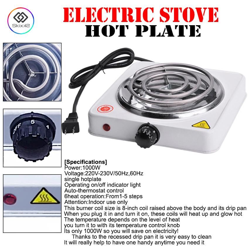 Portable Electric Stove Single Burner 1000W Hot Plate JX1010B (White)