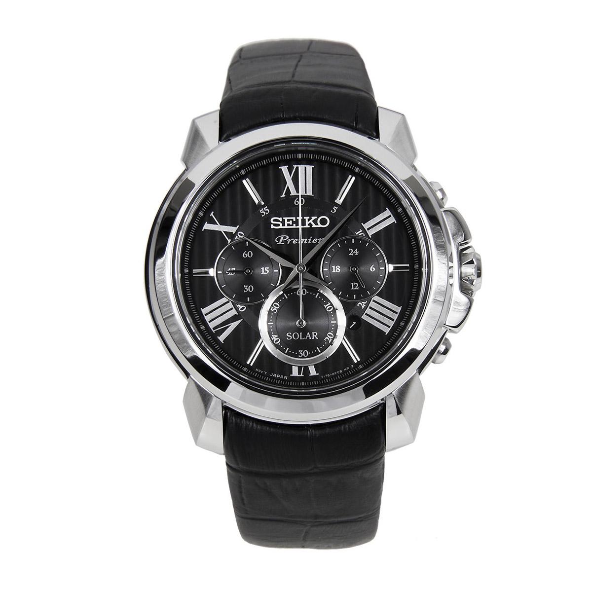 Seiko Seiko Premier Solar Chronograph Black Stainless-Steel Case Leather Strap Mens SSC597P2 August 2018 - 2 Seiko Seiko Premier Solar Chronograph Black Stainless-Steel Case Leather Strap Mens SSC597P2 - 2