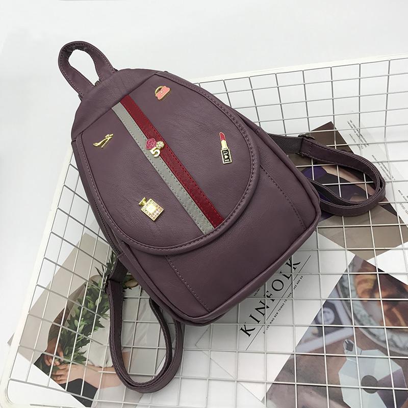 ... Tas Ransel Tas Kecil Korea Fashion Style Kulit Bisa Dicuci Perempuan Baru Kaya Ungu