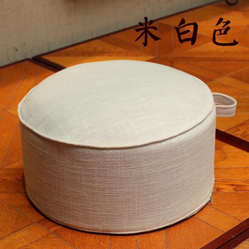 Washable Flax throw pillow Tatami Extra High Thick Futon Floor Stool Teapoy Table Terrace/Patio Bay Window Fabric Coaster