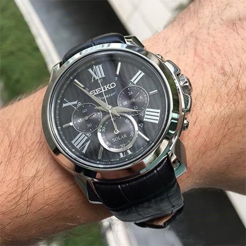 Seiko Seiko Premier Solar Chronograph Black Stainless-Steel Case Leather Strap Mens SSC597P2 August 2018 - 5 Seiko Seiko Premier Solar Chronograph Black Stainless-Steel Case Leather Strap Mens SSC597P2 - 5