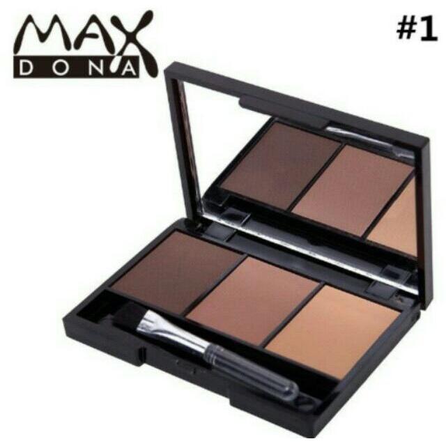 Maxdona 3 Color Eyebrow Powder Palette Cosmetic Makeup Shading Brush Mirror Box Brow #1 Philippines