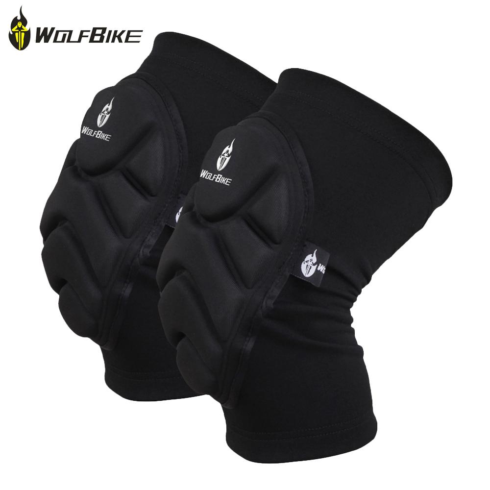 WOLFBIKE BC314 Bắt Cặp Thun Thảm Lót Đầu Gối Thoáng Khí Chân Tay Kneepad Tấm Bảo Vệ cho Bóng Đá Bóng Rổ Trượt Tuyết Đen M