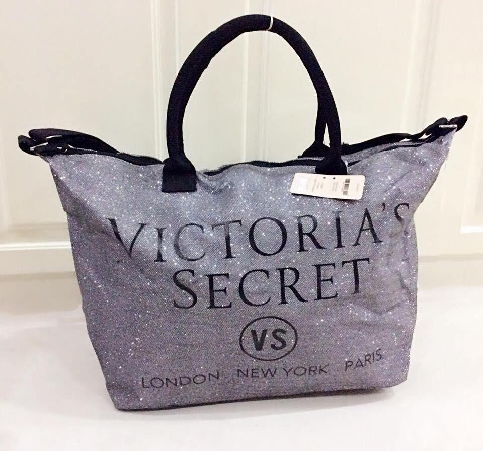 Victoria Secret Philippines Bags For Women Victoria S Secret Silver Glitter Tote Bag In 20 Inches