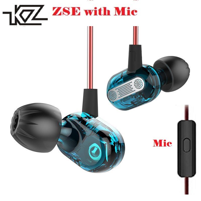 KZ ZSE Double Dynamic Heavy Bass Earphone with Mic