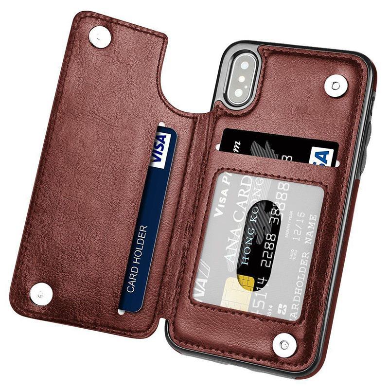 Giá Đa chức năng Từ Tính Bao Da Ví Da Khe Cắm Thẻ Chống Sốc Bảo Vệ Toàn Diện cho iPhone X 7/8 7/8 Plus Mô Hình: ốp lưng iPhone X