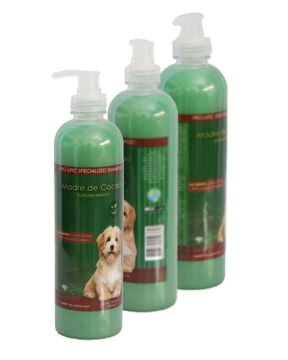 Pure Madre de Cacao shampoo 500 mL for dogs and cats, an effective anti