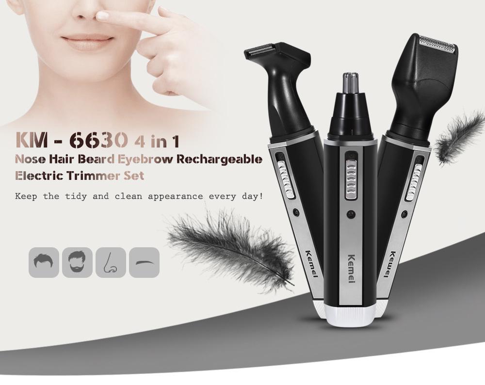 Kemei 4 In 1 Rechargeable Nose Hair Trimmer For Men Trimer Ear