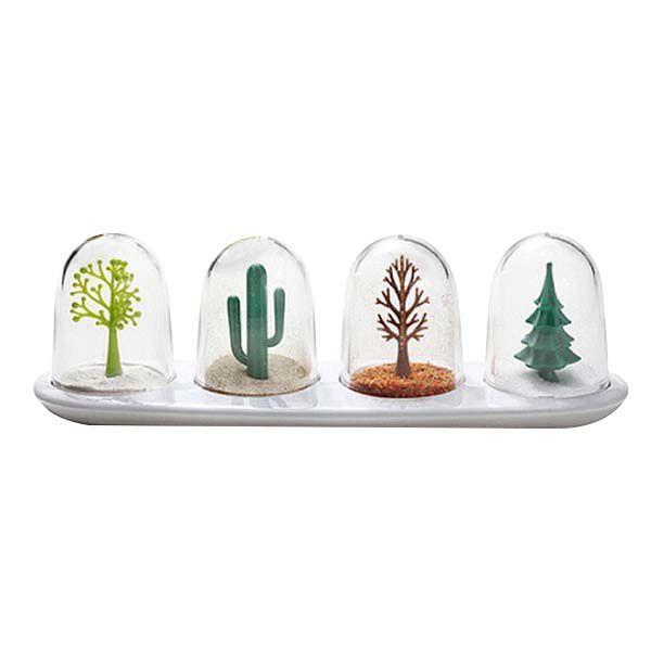4pcs Kitchen Supplies Four Seasons Plant Spice Jar Creative Seasoning Bottle Salt Sugar Pepper Shaker Cooking Tools By Lefueletronic