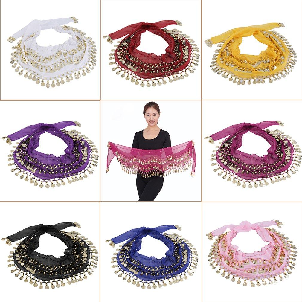 3 Rows 128 Gold Coins Belly Dance Costume Hip Scarf Skirt Belt Wrap Waist August 2018 - 3 3 Rows 128 Gold Coins Belly Dance Costume Hip Scarf Skirt Belt Wrap Waist - 3