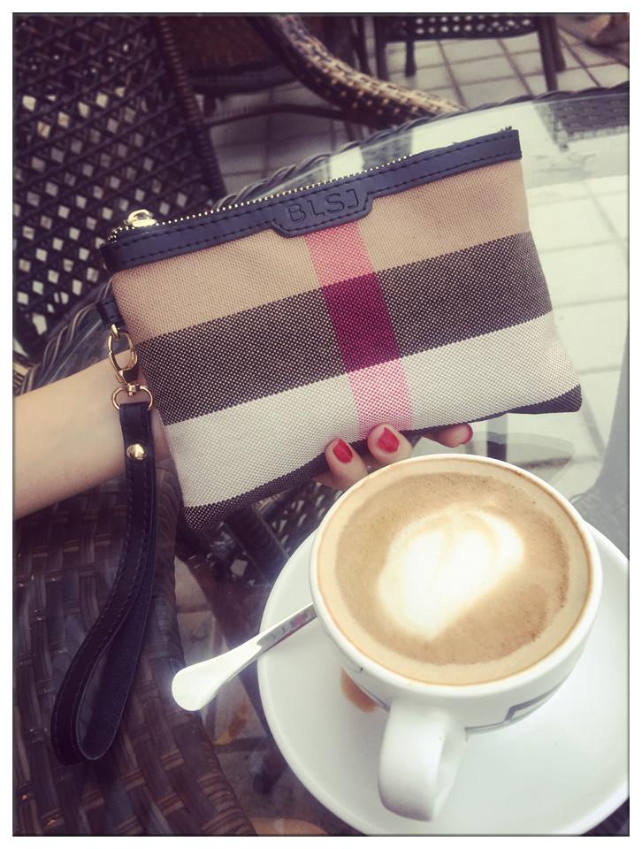 Baru Kotak-kotak Mini Tas Kosmetik Tas Kanvas Tas Wanita (Warna Asli Gambar)
