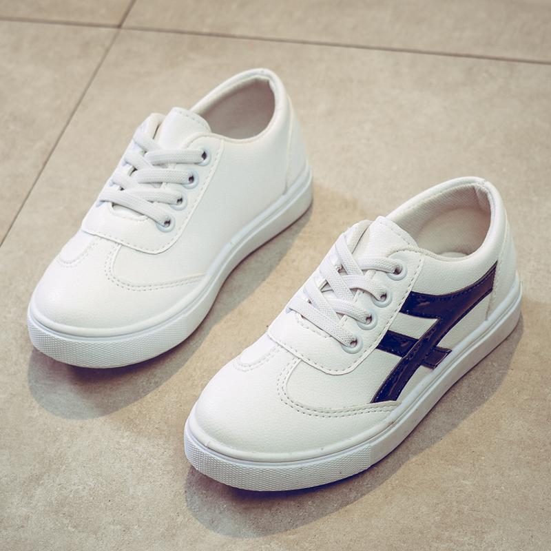 Sepatu putih kecil anak-anak sepatu kasual Gaya Korea warna putih-laki laki