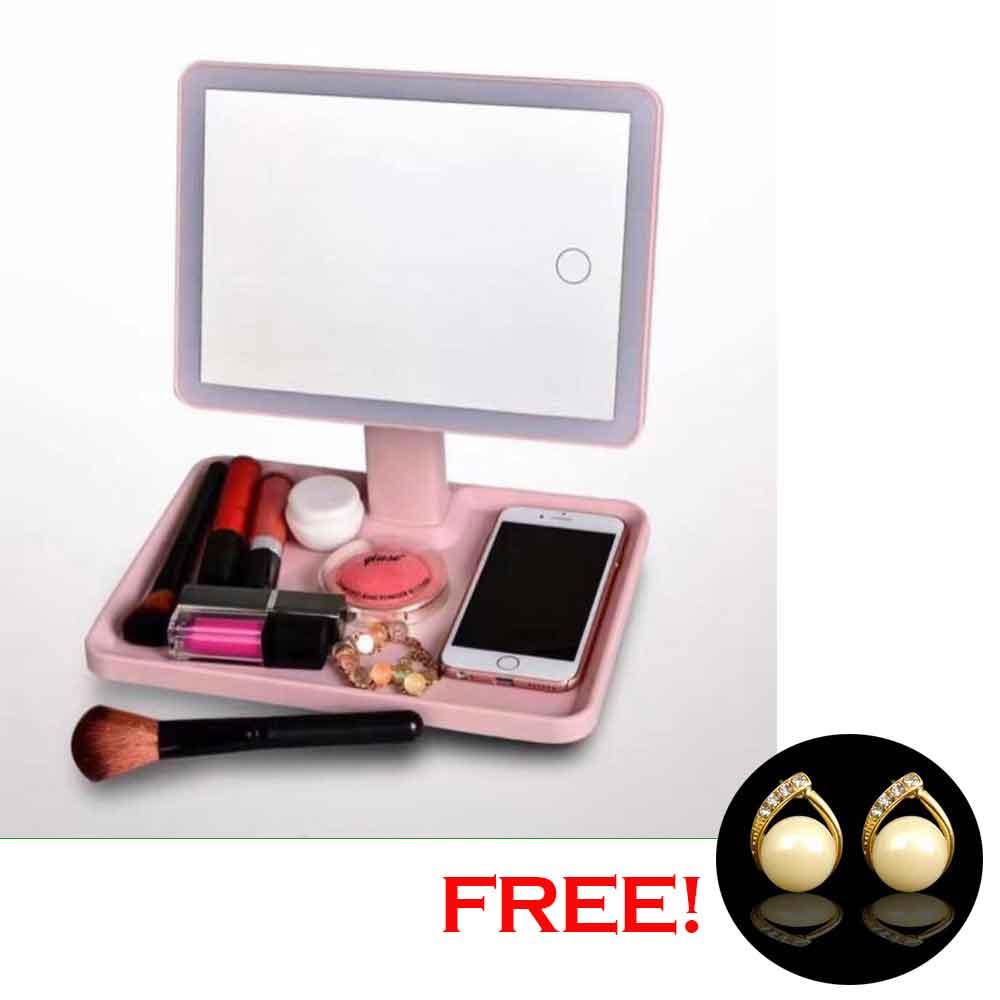 Adjustable LED Light Vanity Make Up Mirror with FREE Pearl Earrings Philippines