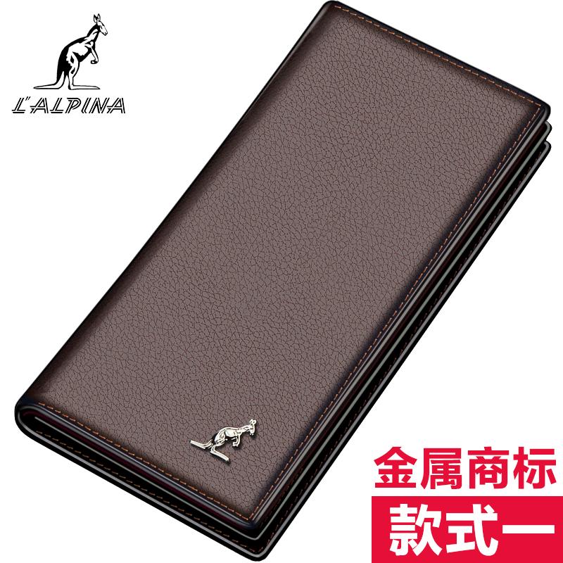 L‘ALPINA Daishu dompet model panjang Pria Kulit asli Produk Asli anak muda lapisan pertama dompet kulit sapi bisnis Dompet pasang