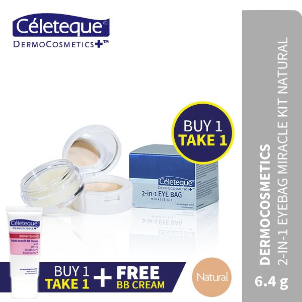 BUY 1 TAKE 1 Céleteque Dermocosmetics 2-in-1 Eyebag Miracle Kit (Natural) Philippines