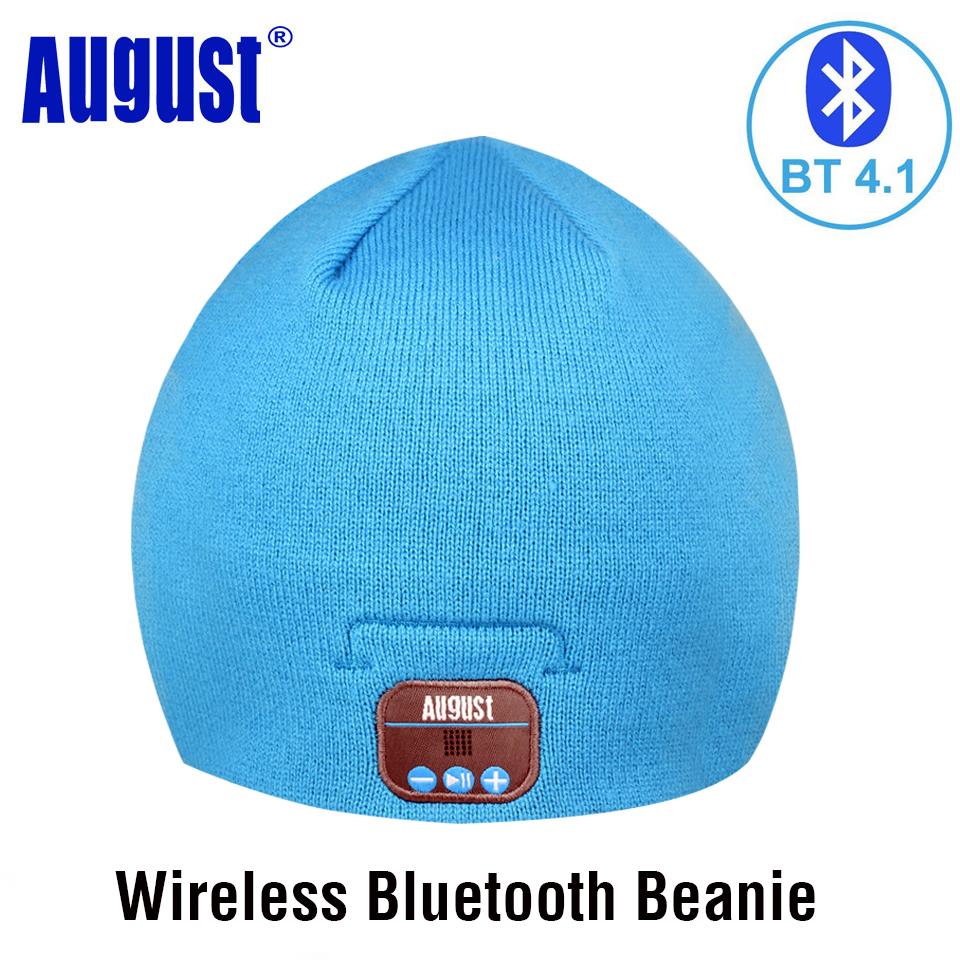 Agustus EPA20 Bluetooth Tutup Musim Dingin Beanie Topi dengan Headphone Stereo Bluetooth, Pembicara dan Mikrofon untuk Ponsel, LAPTOP-Internasional