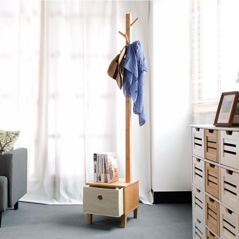 Creative Sedurre Attrarre Entrance Clothes Rack Landing Minimalist Modern Living Room European Style Foyer Solid Wood Hallstand Footstool