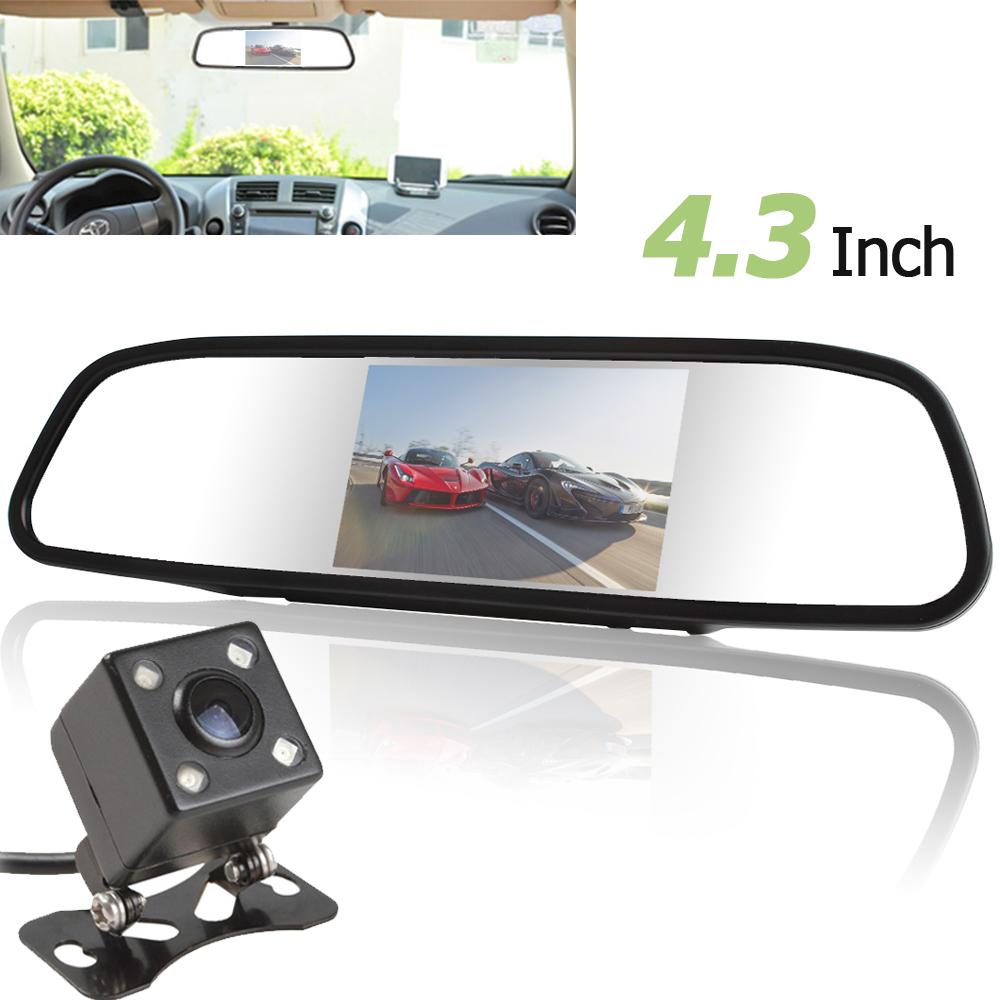 Màn Hình 480 Inch Màu 272 Màn Hình Gương Chiếu Hậu Xe Hơi 4.3 X TFT-LCD + Camera Xe Hơi 420TVL Chống Nước