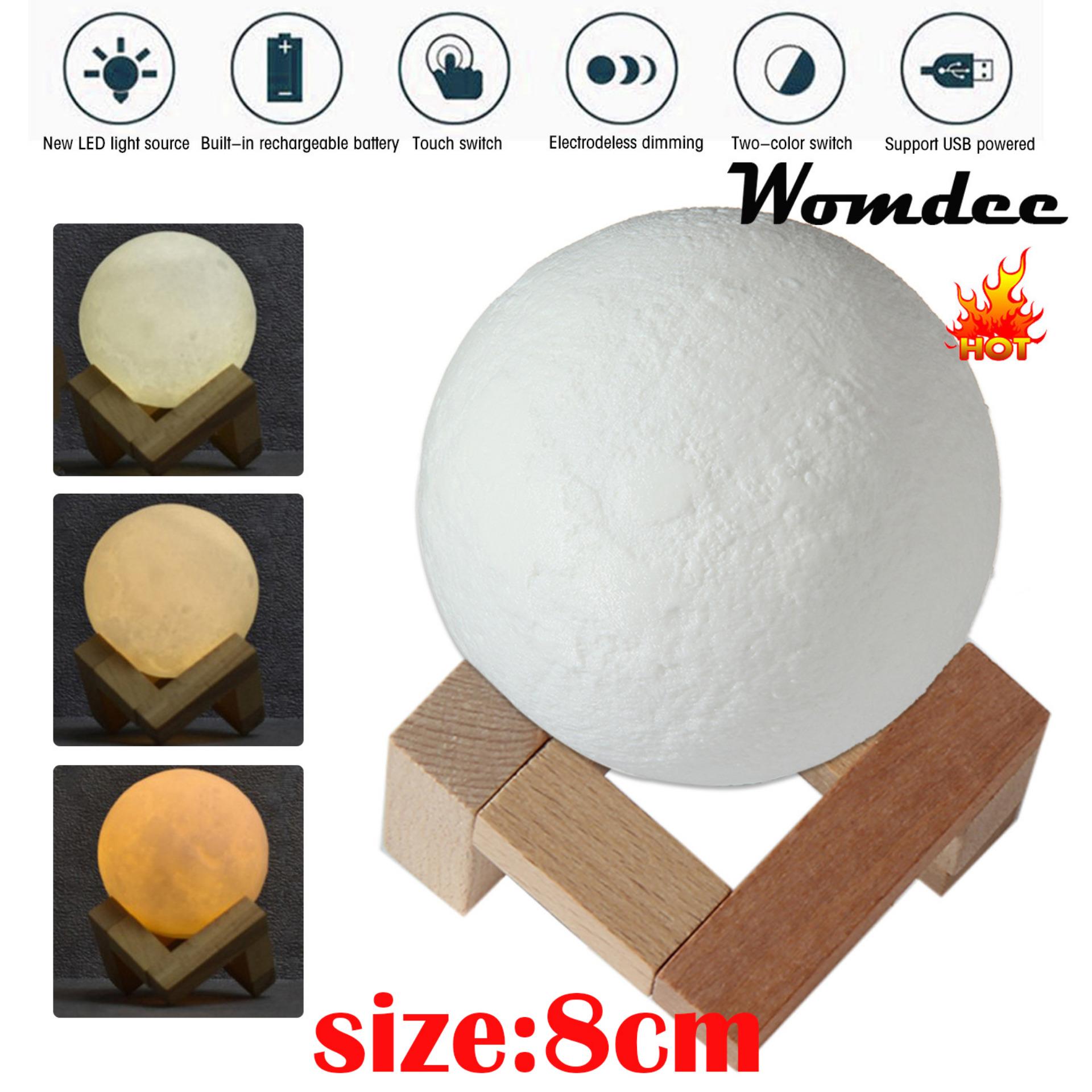 Night Light For Mini Lights S Brands Review In Womdee 3d Moon Lamp 8cm Touch Control Brightness Usb Charging Table Moonlight With Wooden