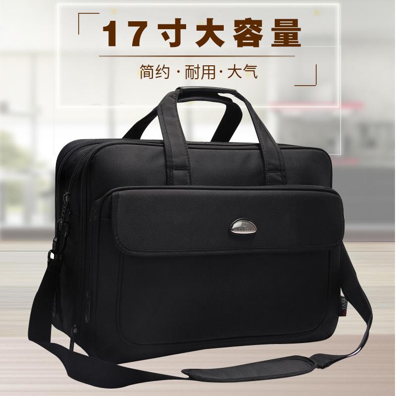 Paket Pria Oxford Kain Tas Tangan Bisnis Kapasitas Besar Horizontal Gaya Briefcase Daftar Bahu Tas Laptop 17 Inch Bekerja Pembungkus seorang Pria-Internasional