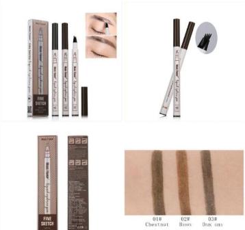 Music Flower Waterproof Microblading Eyebrow Tattoo Ink Pen Ultra-thin Carving Eyebrow Tattooing Pencil Sweat-proof 4 Head Fork Philippines