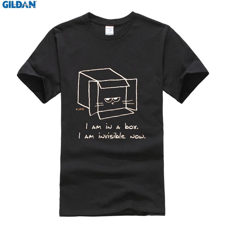 Gildan Kaos Ukuran Besar Kucing Pria T-shirt Desain Pakaian Kucing Marah Terlihat Di Kotak Lucu T Shirt Pria Katun-Intl
