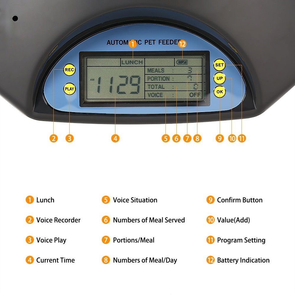 Programmable 5 5l Lcd Display Automatic Pet Feeder For Cat Dog