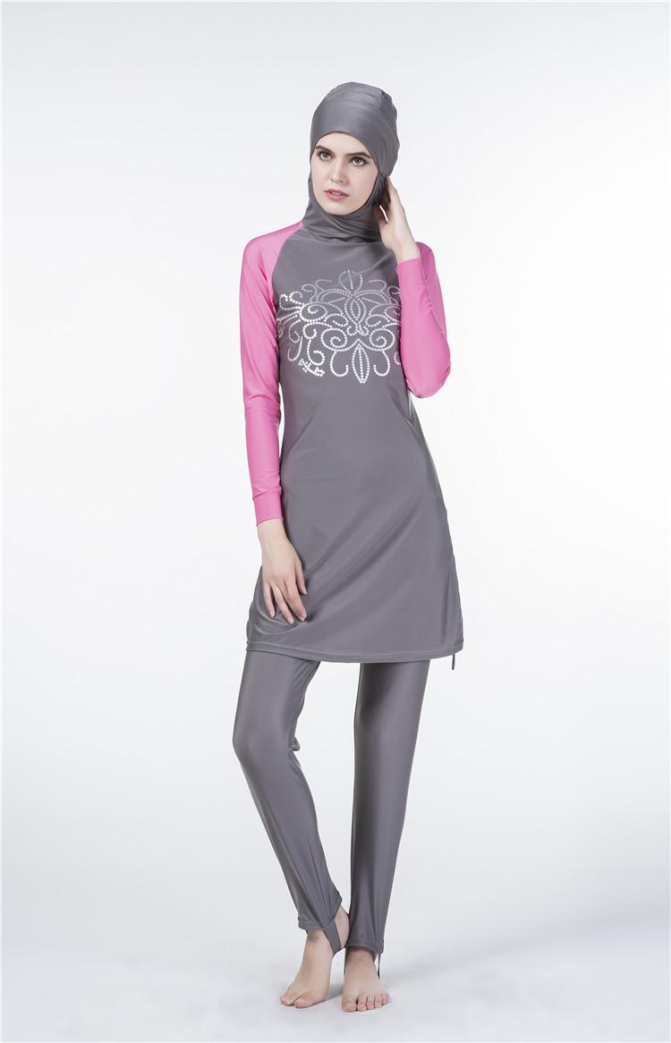 Baru Baju Muslim Muda Baju Renang Muslim Wanita Pantai Baju Mandi Muslimah Baju Renang Islam Selancar Renang Memakai Burkini-Intl