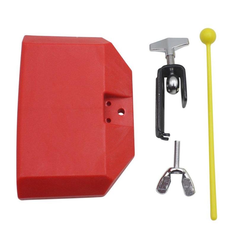 E-ERA Bộ Gõ Trống Chuông Khối Cowbell Mountable Vồ Nhạc Cụ Phụ Kiện Đỏ